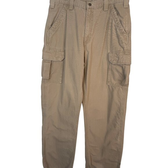 Carhartt 36 x 34 Mens Khaki Cargo Pants Dungaree Fit 100% Durable Workwear - Picture 12 of 14